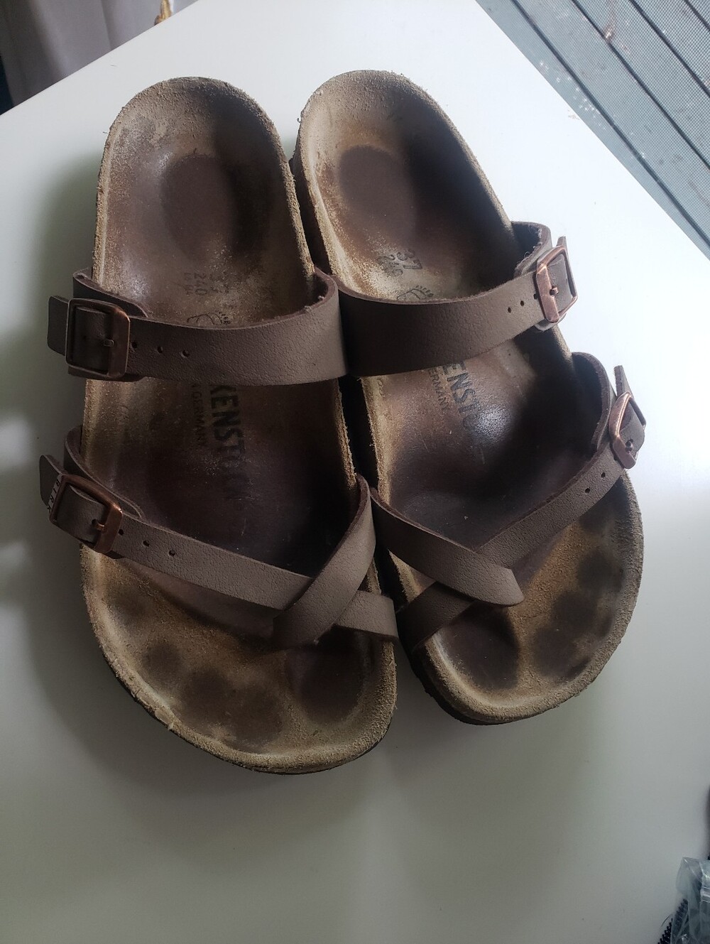 Birkenstock Brown Double-Strap Cork Footbed Sandals